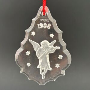 Vtg 80s Annual Christmas Crystal Ornament Spiegel W Germany Angel Music